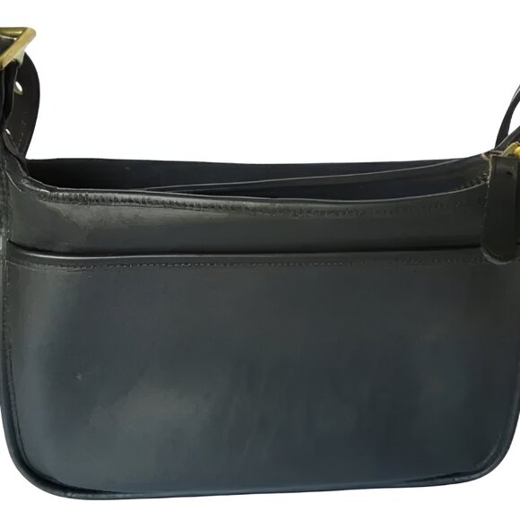 VINTAGE COACH PATRICIA LEGAC FLAP BLACK LEATHER CROSSBODY SHOULDER HANDBAG - Picture 3 of 8